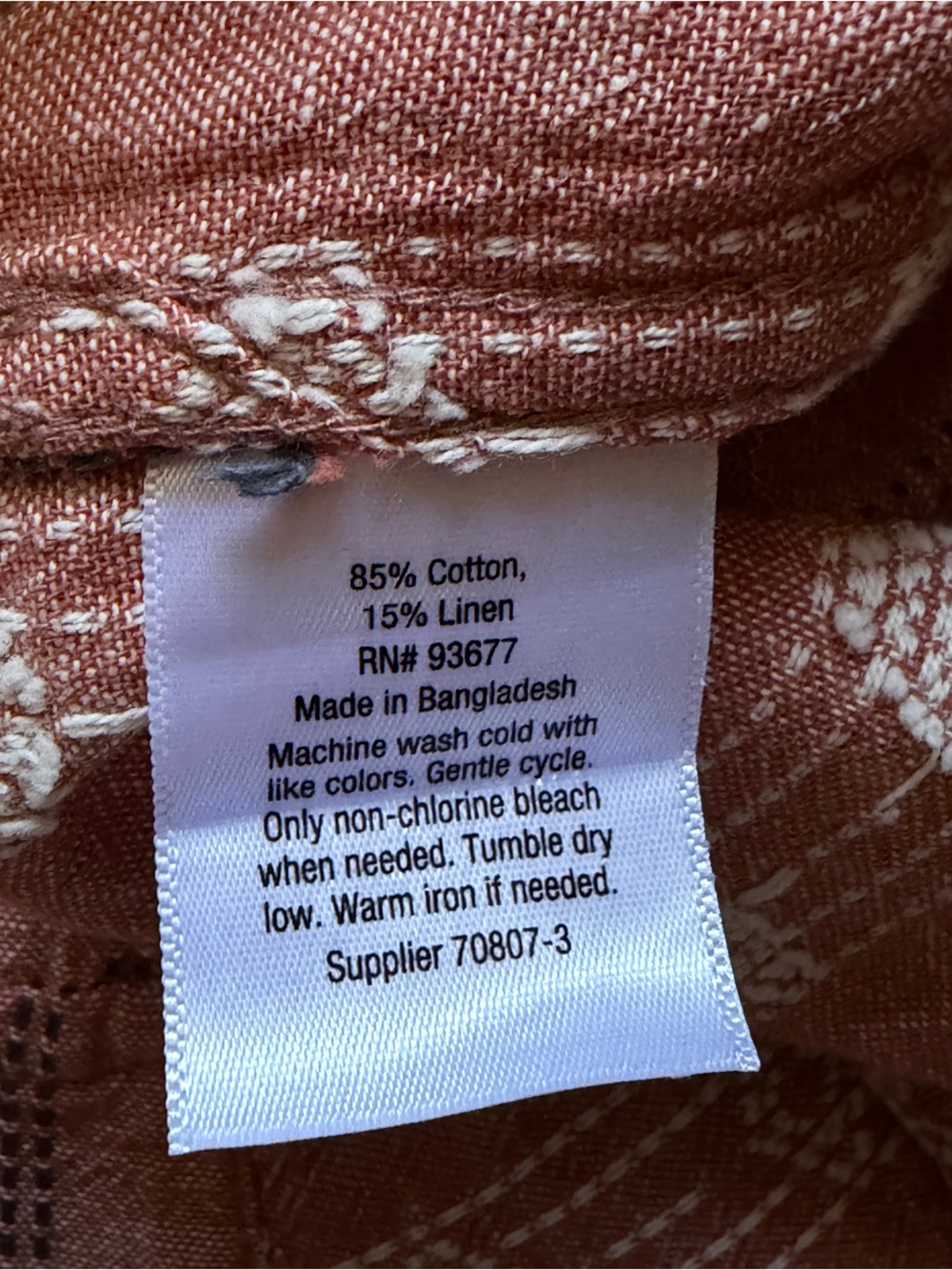 Mutual Weave Men's Rust Pink Camp Collar Patterned Button-Up Shirt Size Small - Picture 9 of 10